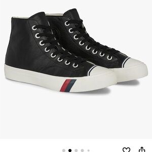 Pro-Keds Royal Hi Leather Black Shoes PH64114 Size 4 NIB